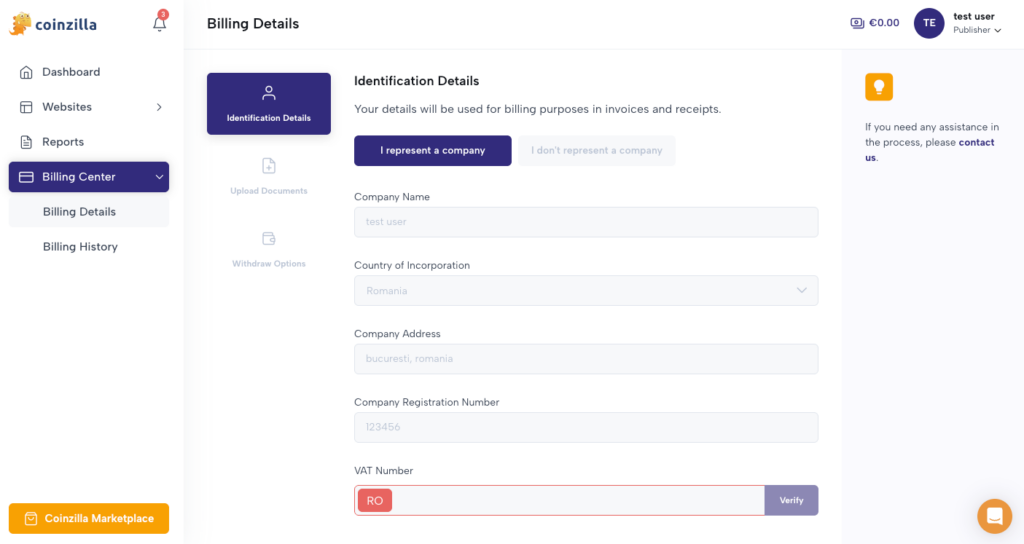 Automated Payments at Coinzilla